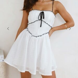 Hello Molly White and Black Mini Dress